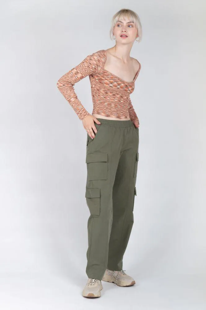 24 Colours Khaki Cargo Pants