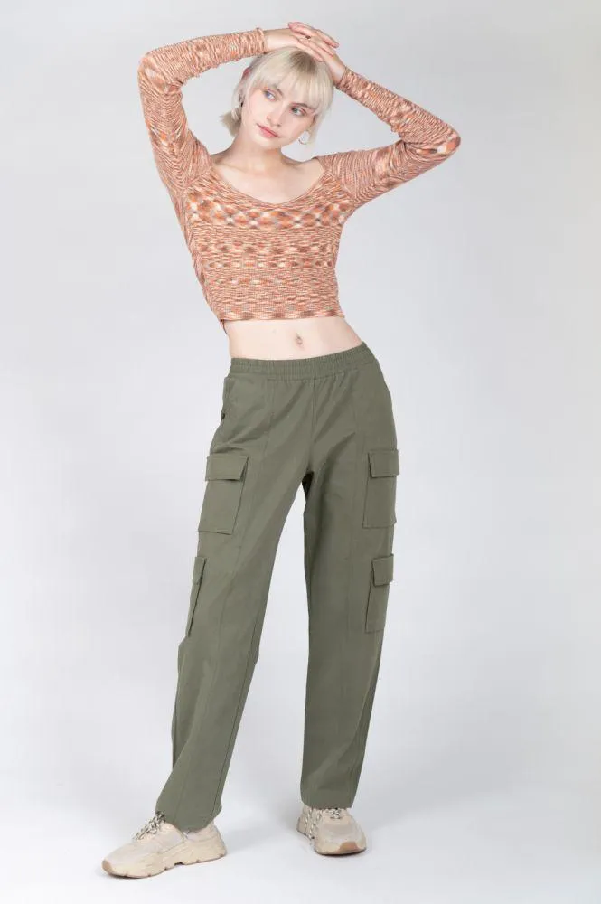 24 Colours Khaki Cargo Pants