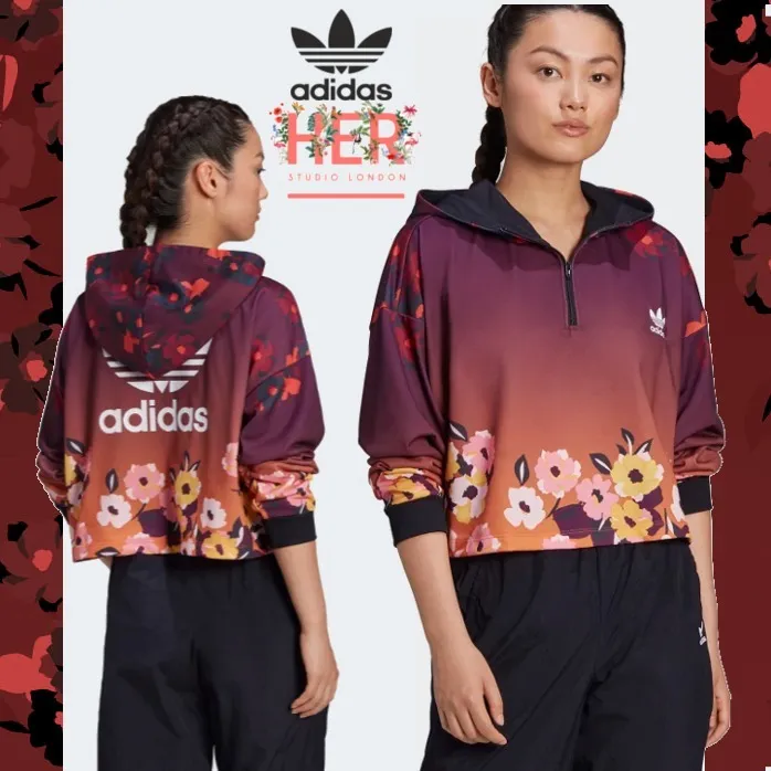 adidas  |Flower Patterns Collaboration Long Sleeves Medium Logo