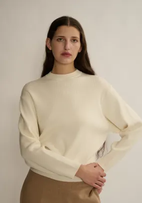 Aletta Wool Cotton Sweater - Ivory