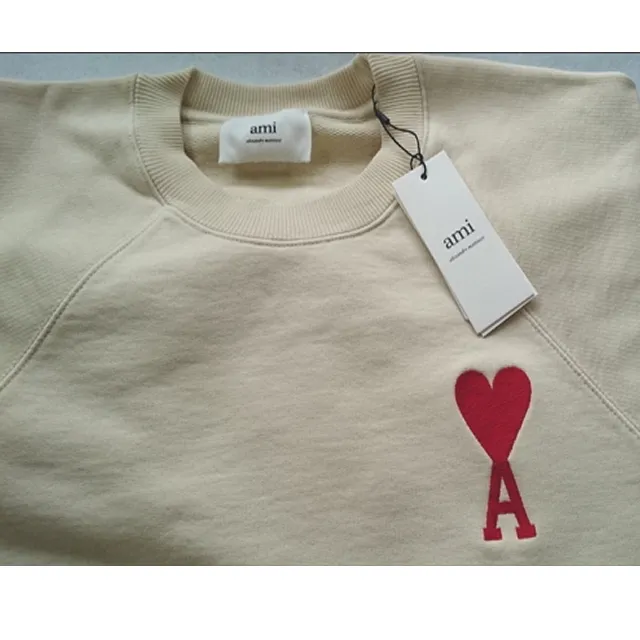 AMI PARIS  |Heart Unisex Long Sleeves Plain Cotton Logo