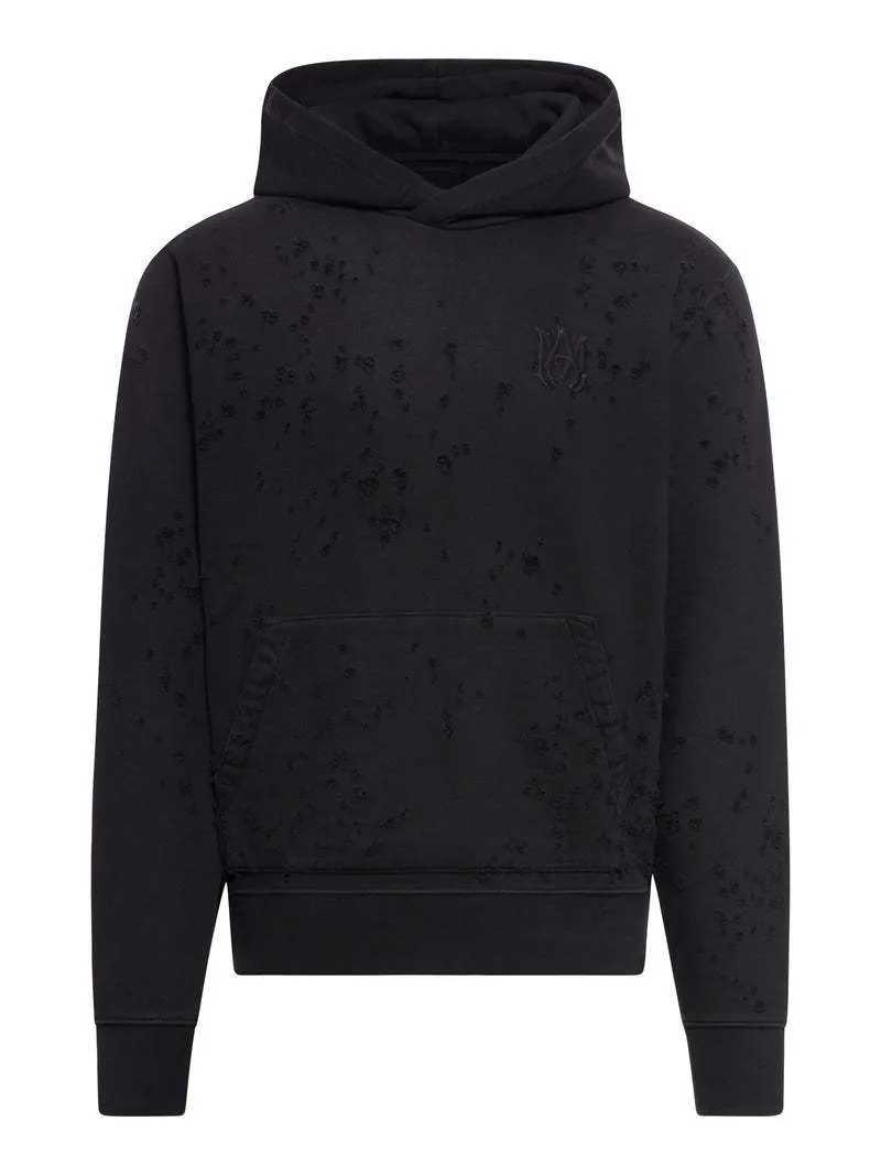 AMIRI  |Unisex Street Style Long Sleeves Plain Cotton Logo Hoodies