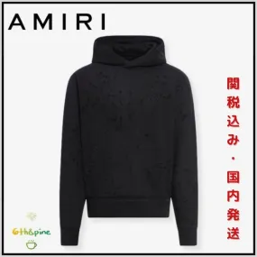 AMIRI  |Unisex Street Style Long Sleeves Plain Cotton Logo Hoodies