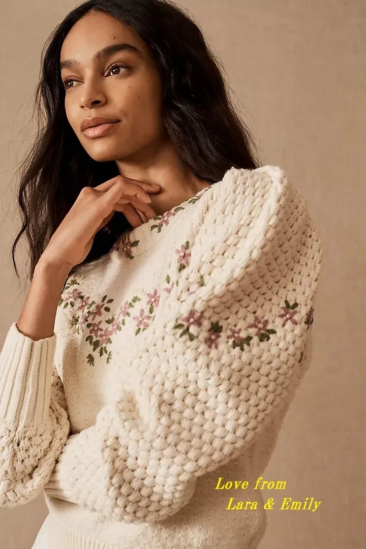 Anthropologie  |Flower Patterns Casual Style Wool Blended Fabrics