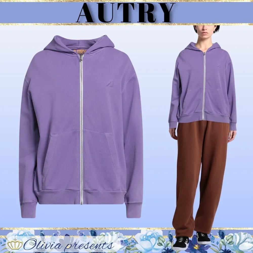 AUTRY  |Street Style Long Sleeves Plain Cotton Logo