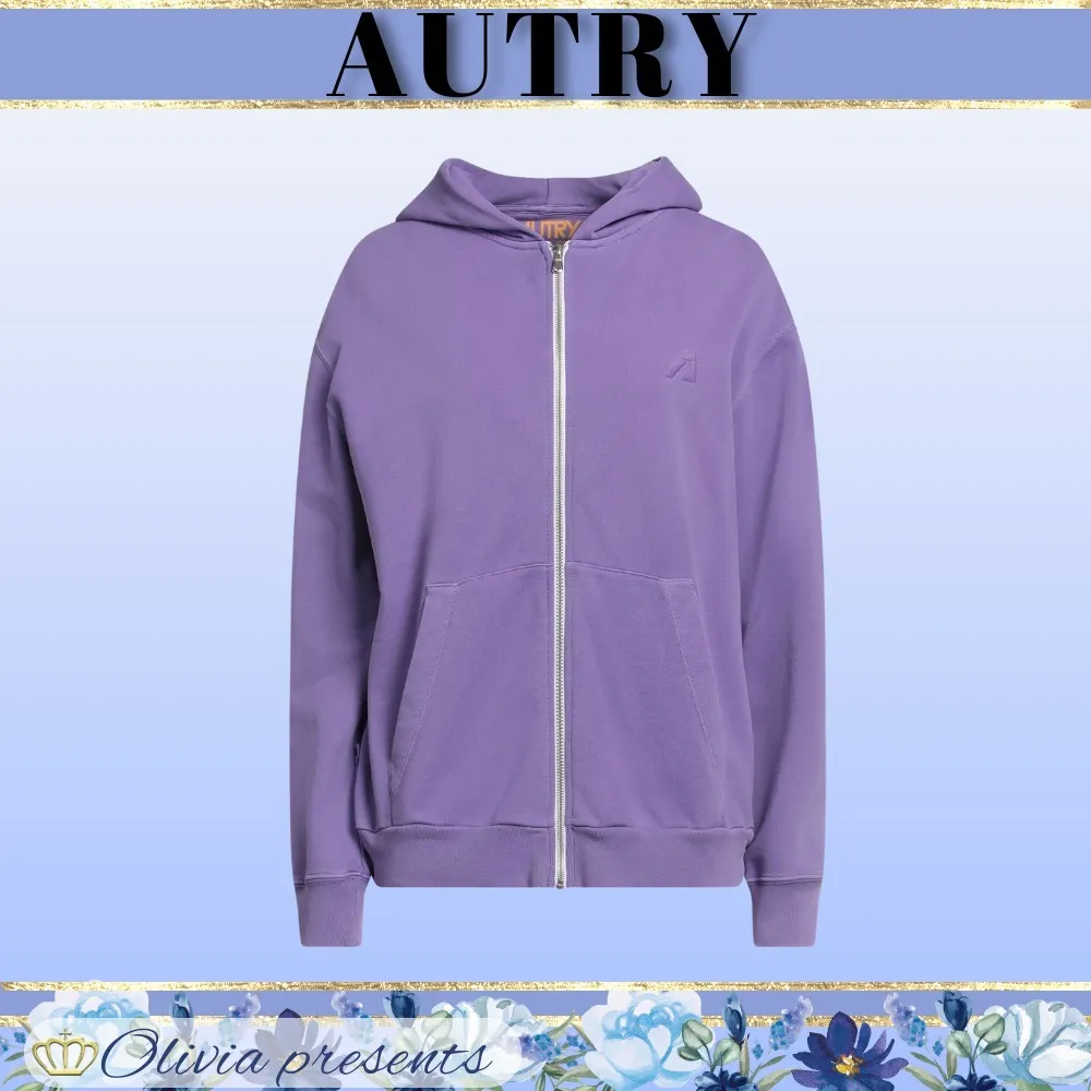 AUTRY  |Street Style Long Sleeves Plain Cotton Logo