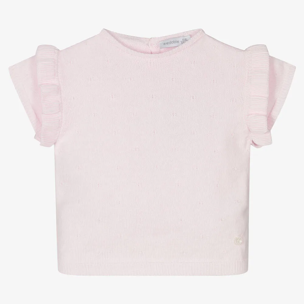 Baby Girls Pink Cotton Sweater