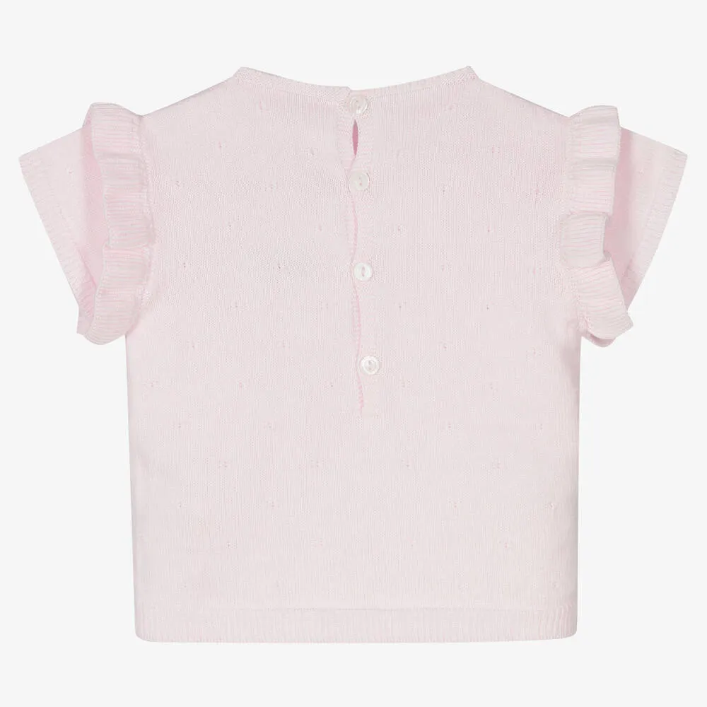 Baby Girls Pink Cotton Sweater