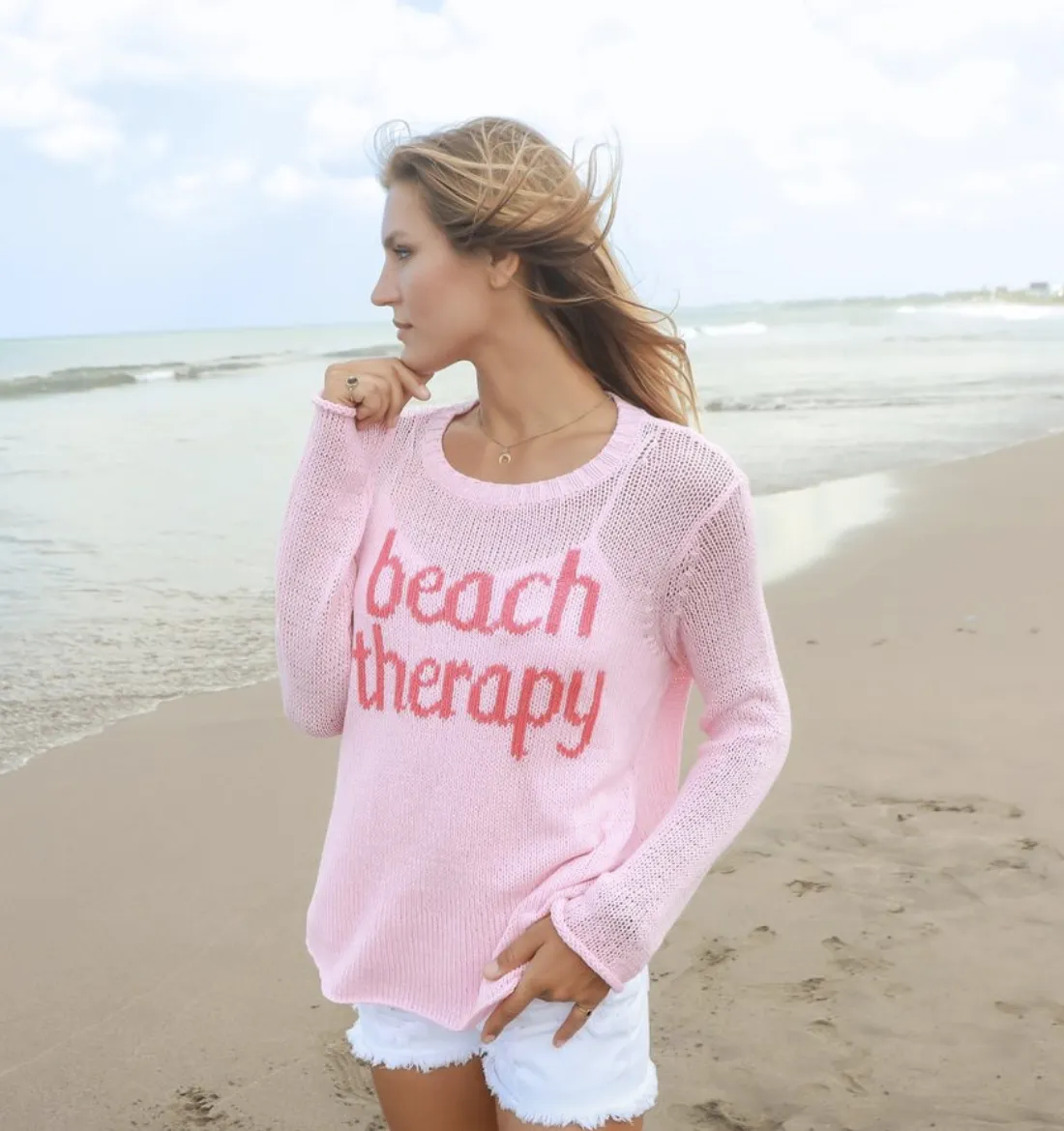 BEACH THERAPY CREW COTTON SWEATER