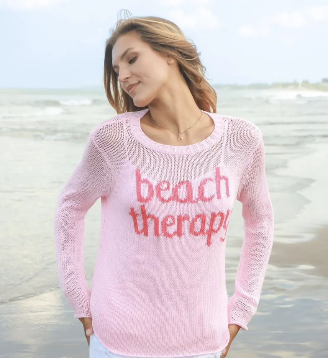 BEACH THERAPY CREW COTTON SWEATER