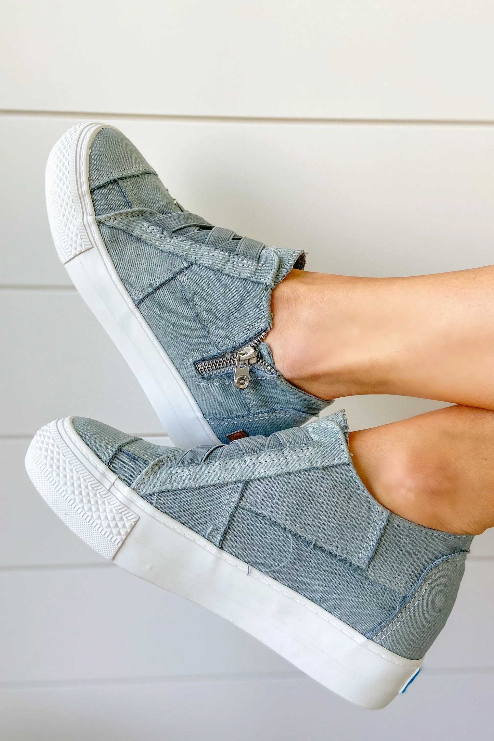 Blowfish Mamba Wedge Sneakers- Sweet Grey