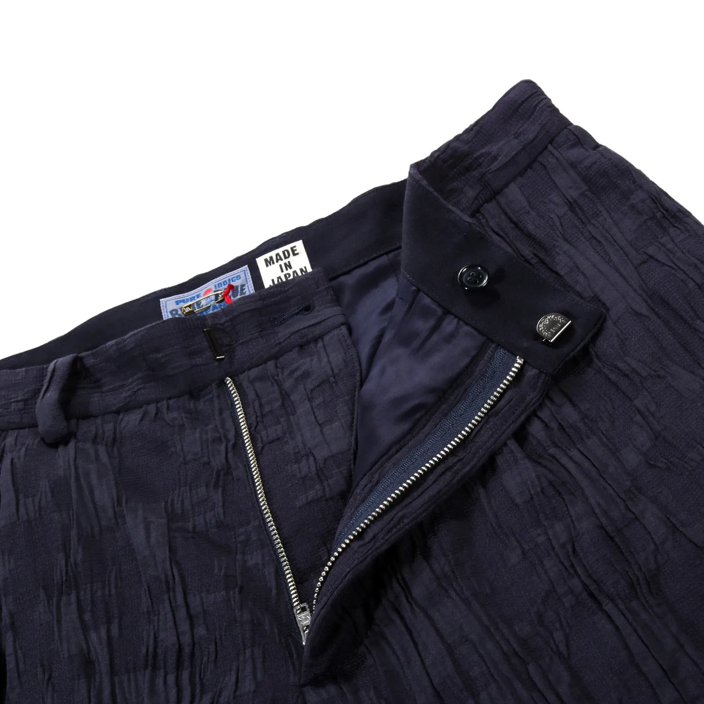 BLUE BLUE JAPAN FLOATING JACQUARD PANTS DARK NAVY