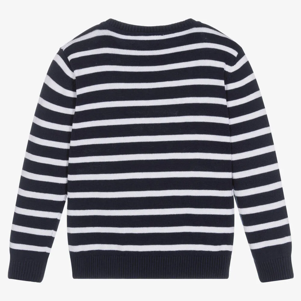 Blue Breton Stripe Cotton Sweater