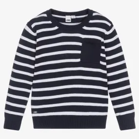 Blue Breton Stripe Cotton Sweater