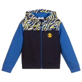 Boys Blue Logo Zip-Up Hoodie