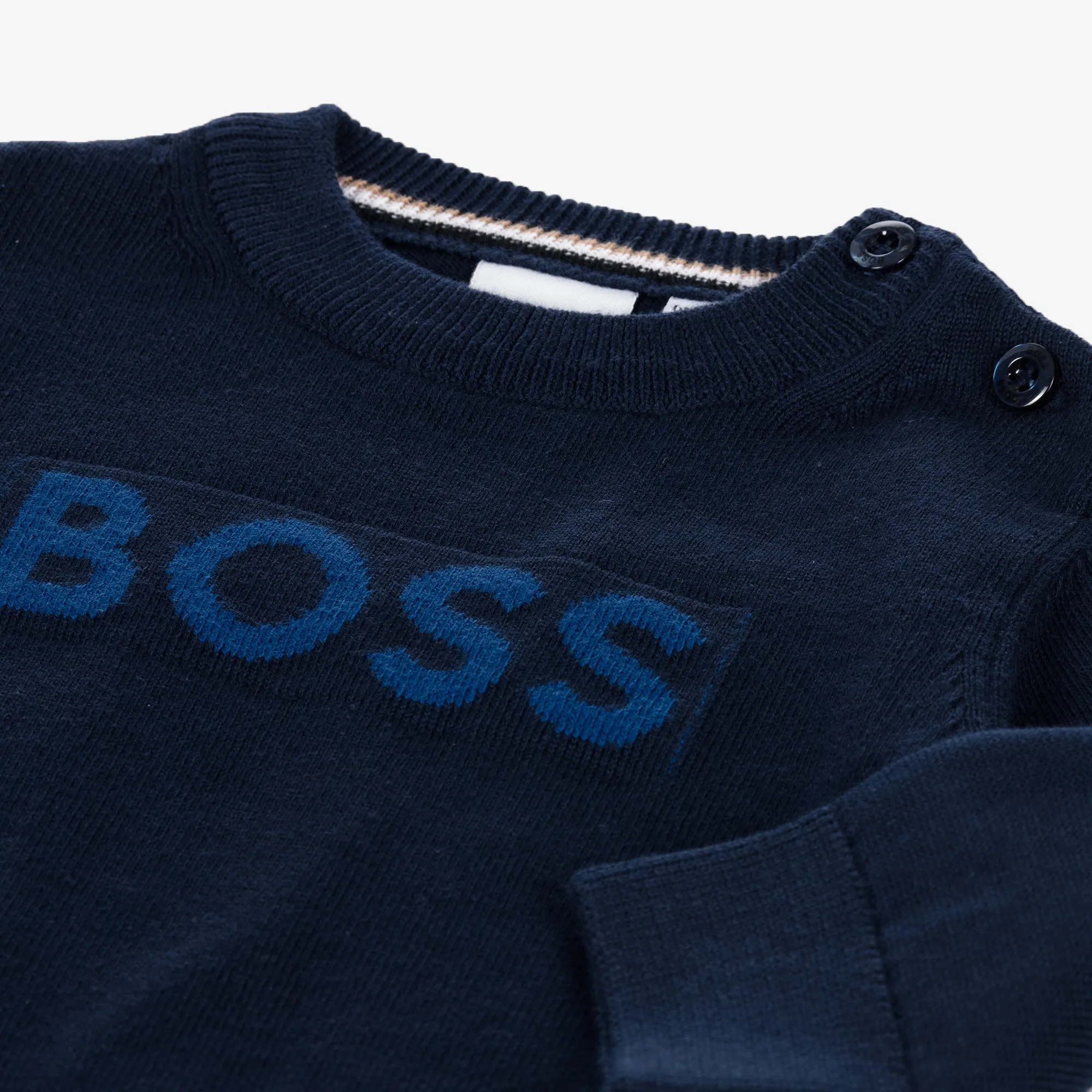 Boys Navy Blue Cotton Sweater