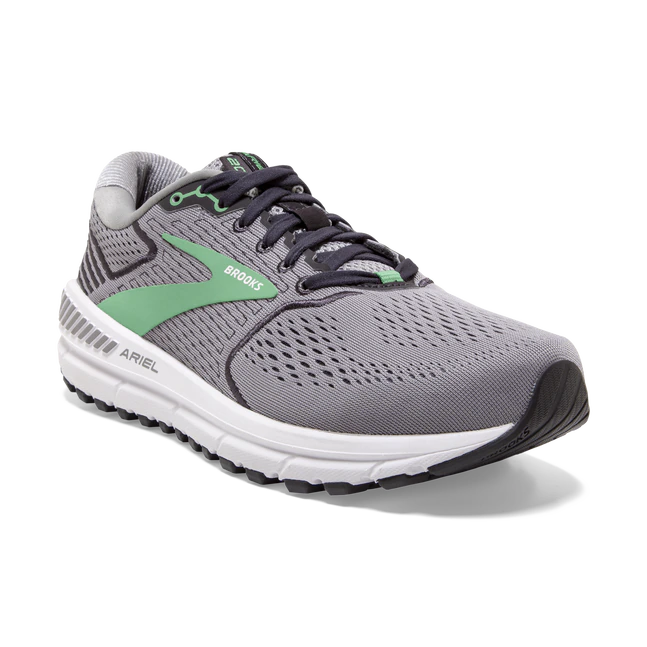 Brooks Womens Ariel 20 Athletic Shoes- Grey/Green