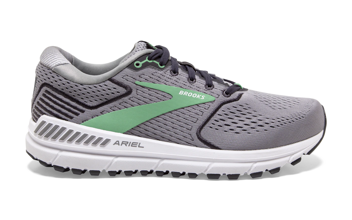 Brooks Womens Ariel 20 Athletic Shoes- Grey/Green