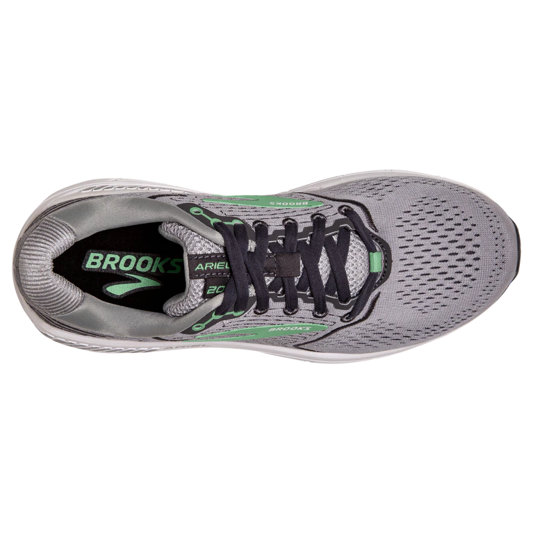 Brooks Womens Ariel 20 Athletic Shoes- Grey/Green