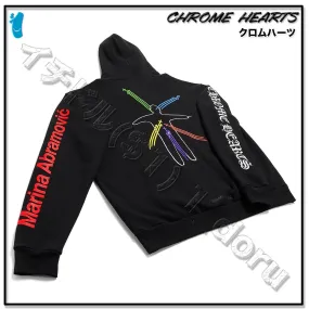 CHROME HEARTS  |Unisex Street Style Logo Hoodies