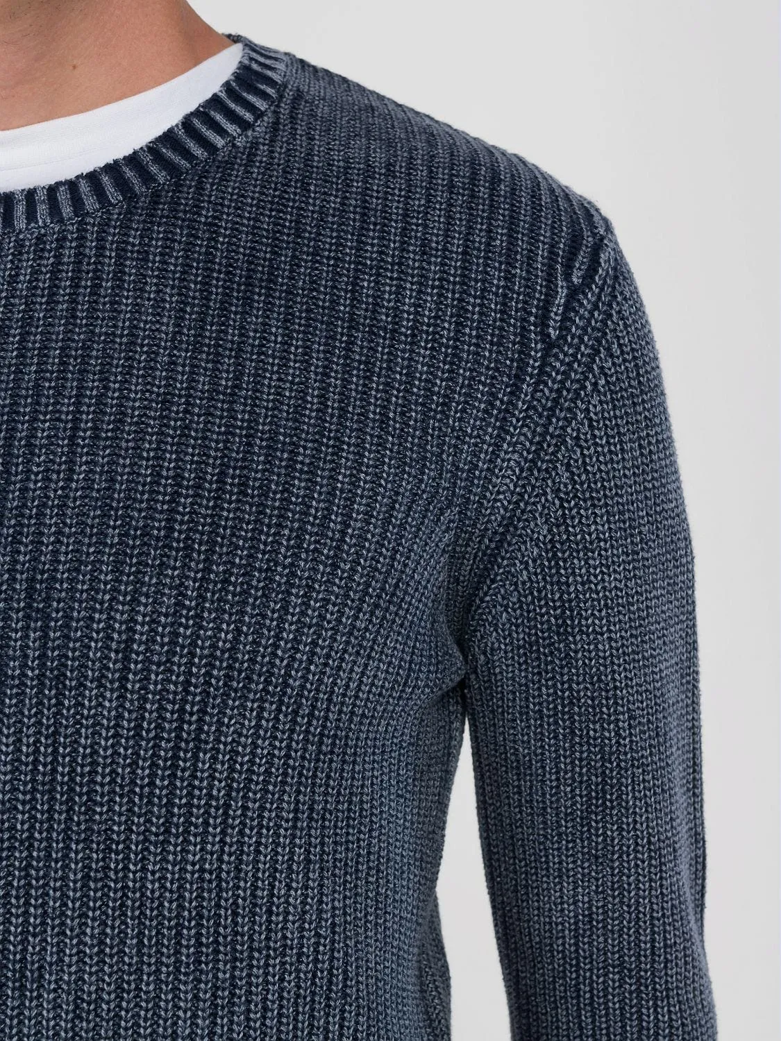 CREW-NECK CRINKLED COTTON SWEATER