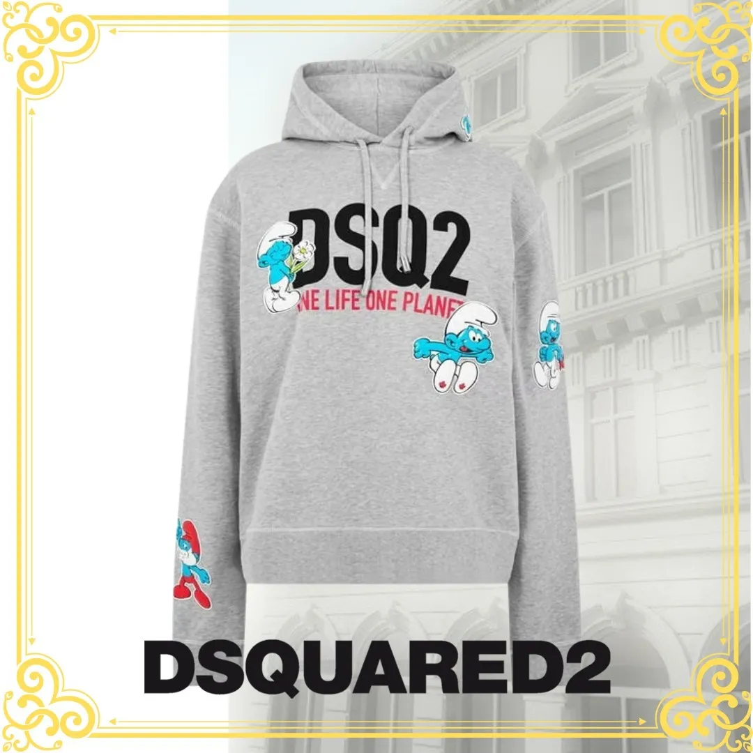 D SQUARED2  |Unisex Street Style Skater Style Hoodies & Sweatshirts