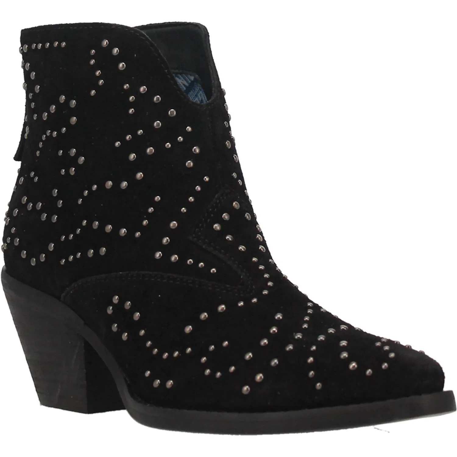 Denim N Diamonds Black Suede Leather w/ Studs Booties (DS)