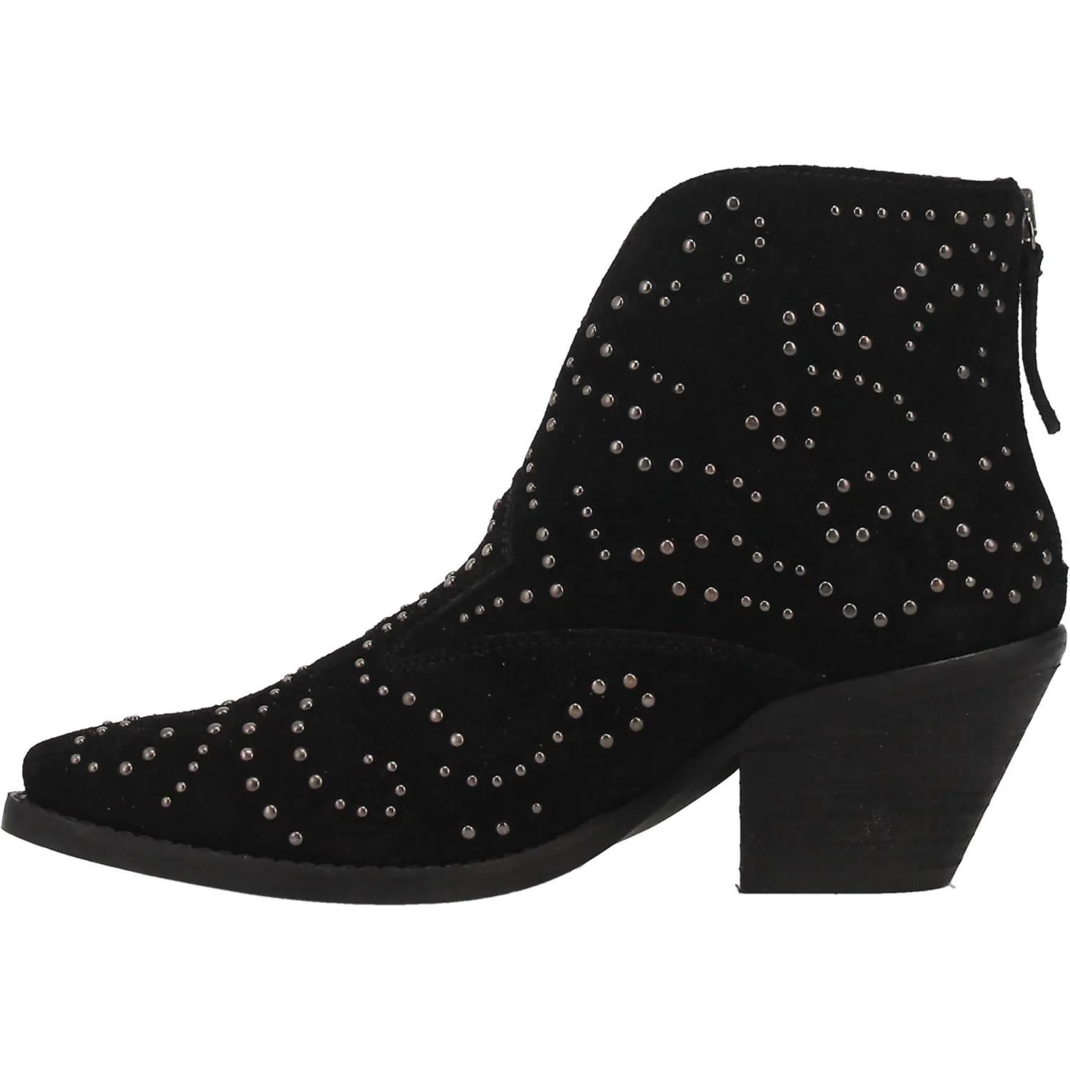 Denim N Diamonds Black Suede Leather w/ Studs Booties (DS)