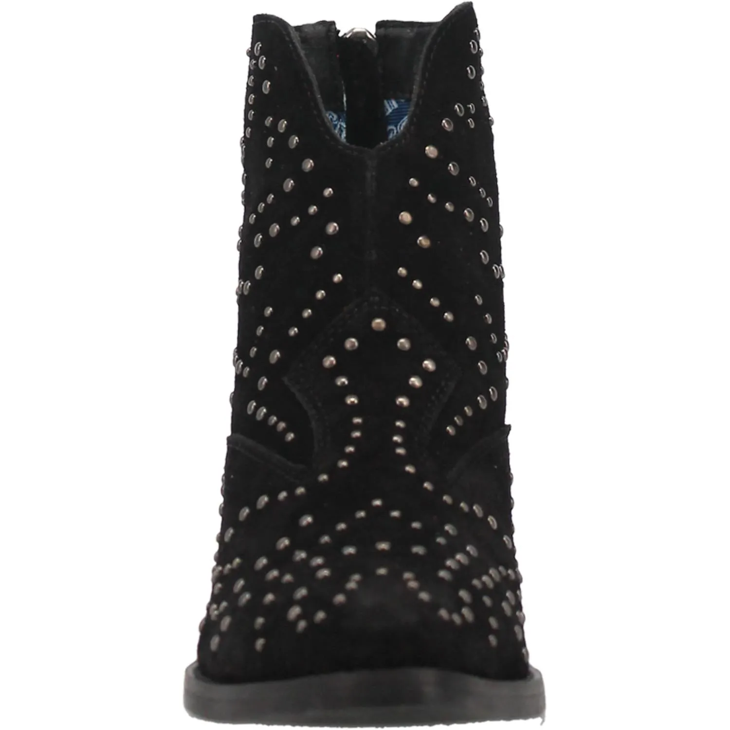 Denim N Diamonds Black Suede Leather w/ Studs Booties (DS)