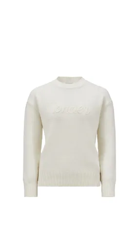 Embroidered Wool And Cashmere Jumper - Milk White