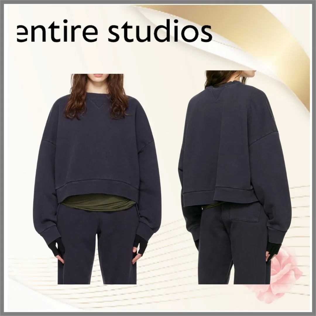 entire studios  |Street Style Long Sleeves Plain Cotton Hoodies & Sweatshirts