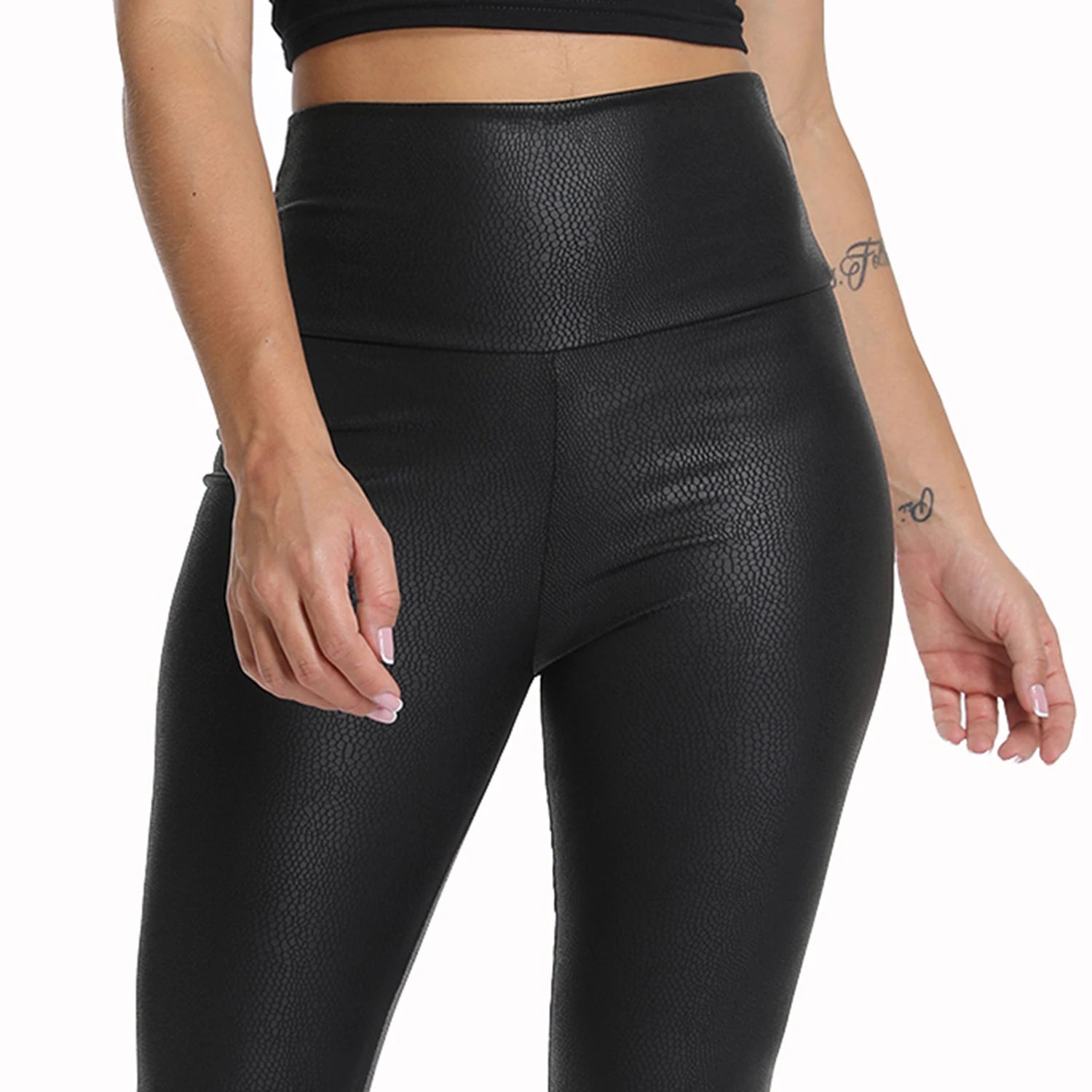 Faux Leather Pants Skinny Elastic Trousers Stretch Push Up