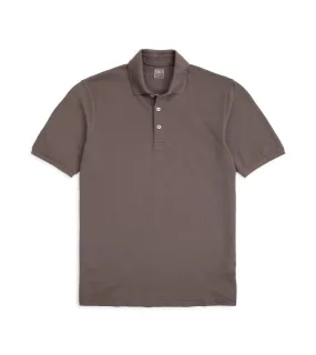 Fedeli Light Cotton Pique Polo Shirt: Brown