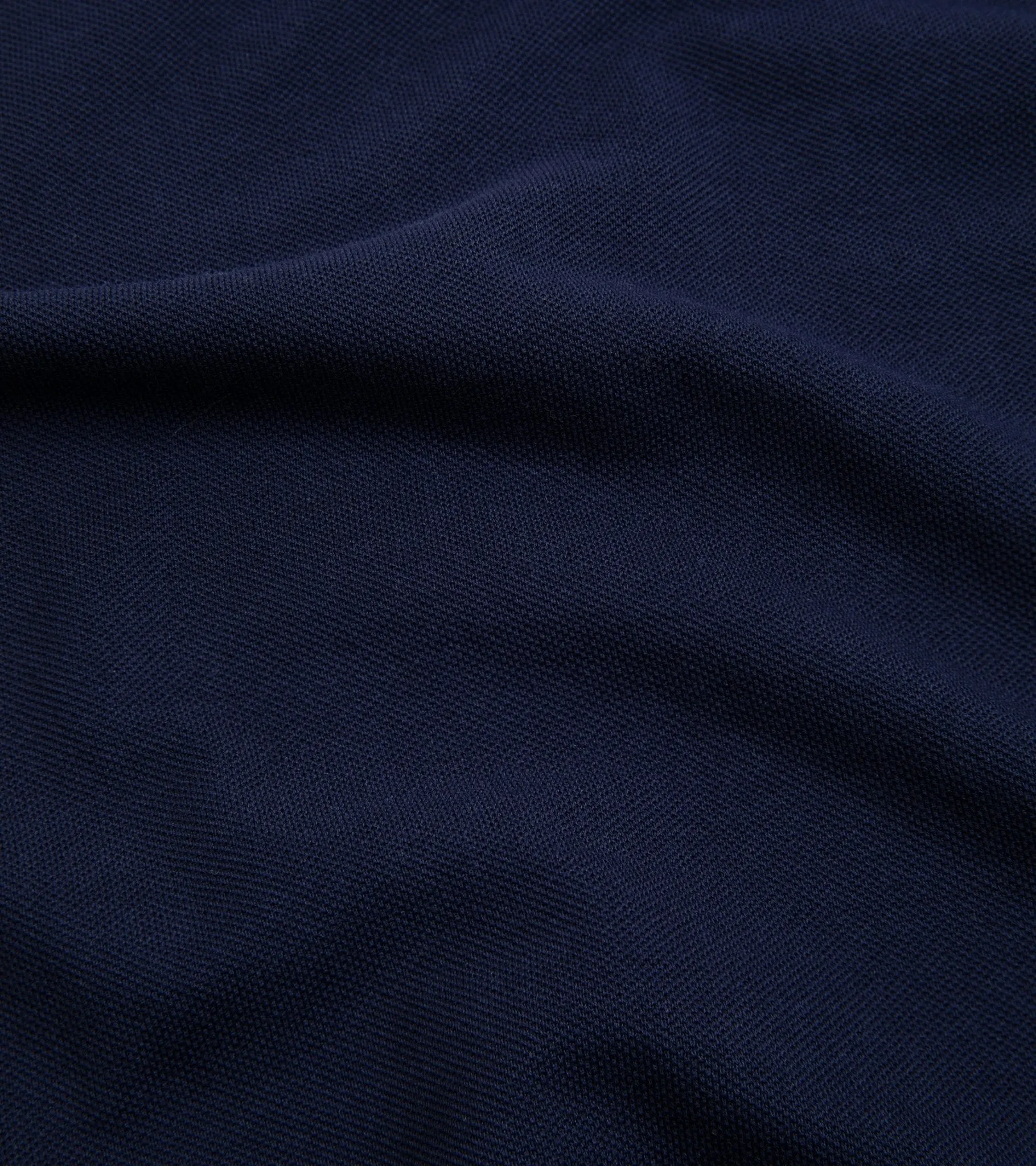 Fedeli Light Cotton Pique Polo Shirt: Navy