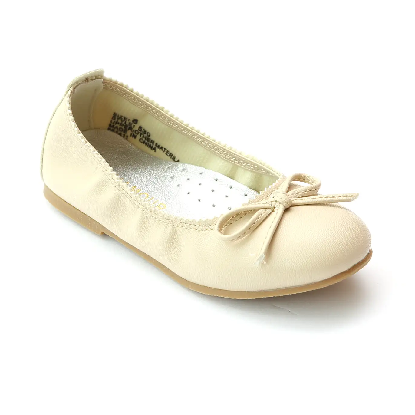 FINAL SALE - L'Amour Girls Tonal Bow Elastic Ballet Flat