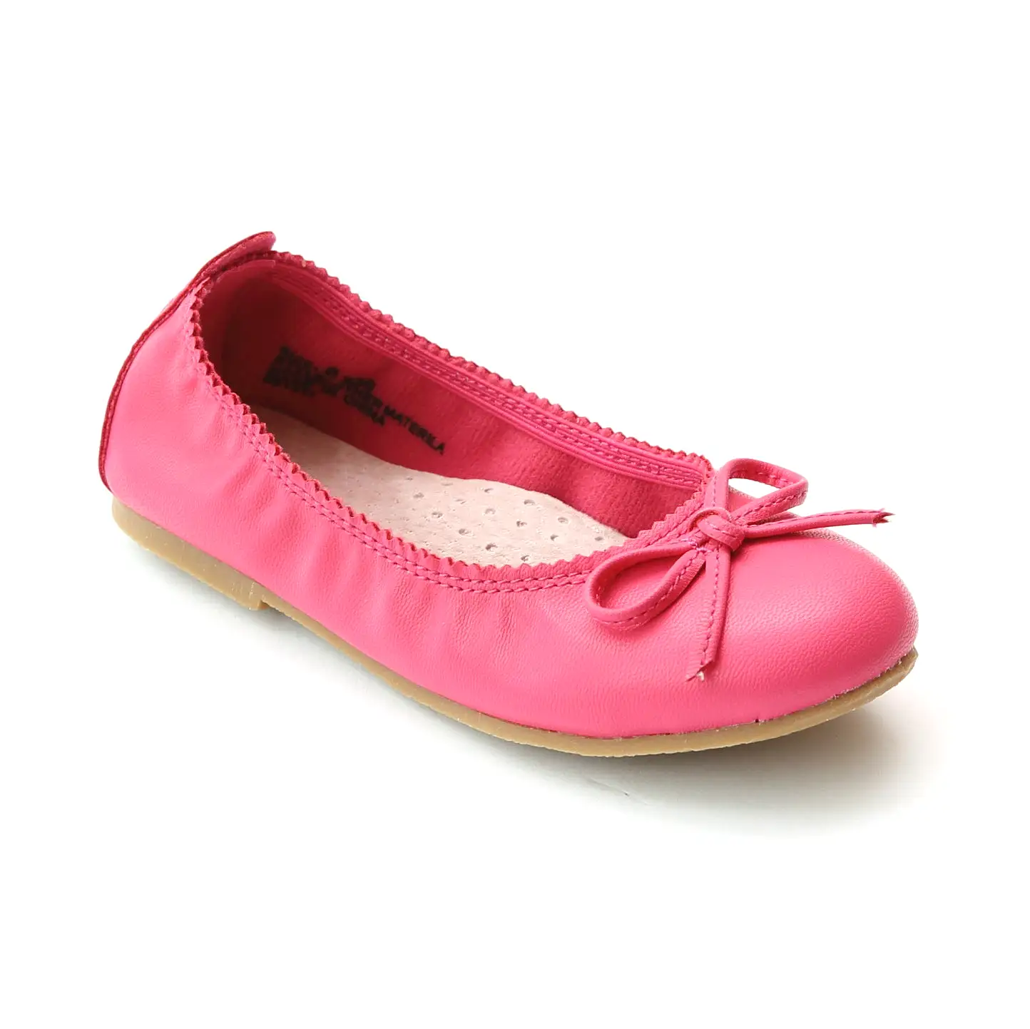 FINAL SALE - L'Amour Girls Tonal Bow Elastic Ballet Flat