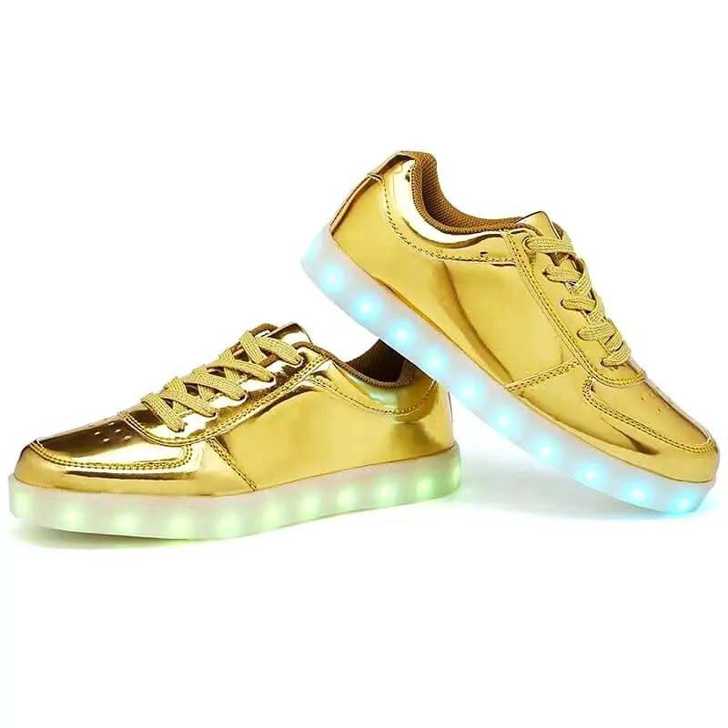 Flashez Gold LED Low Top Shoes