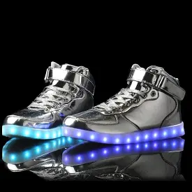 Flashez - Silver High Top LED Trainers