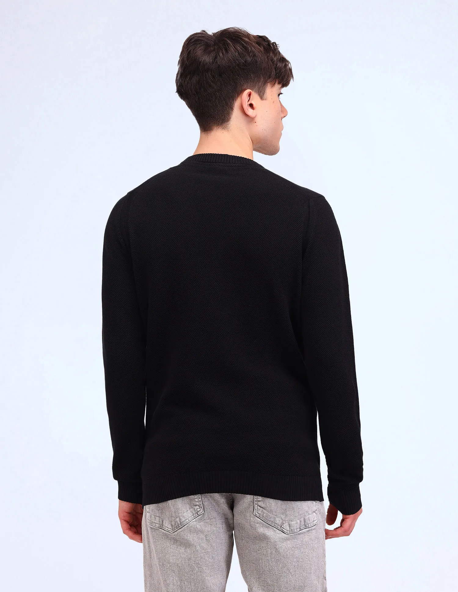 Flying Machine Textured Cotton Sweater