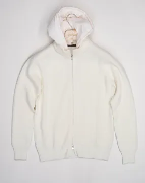 Gran Sasso Rain Wool Hooded Jacket / Off White