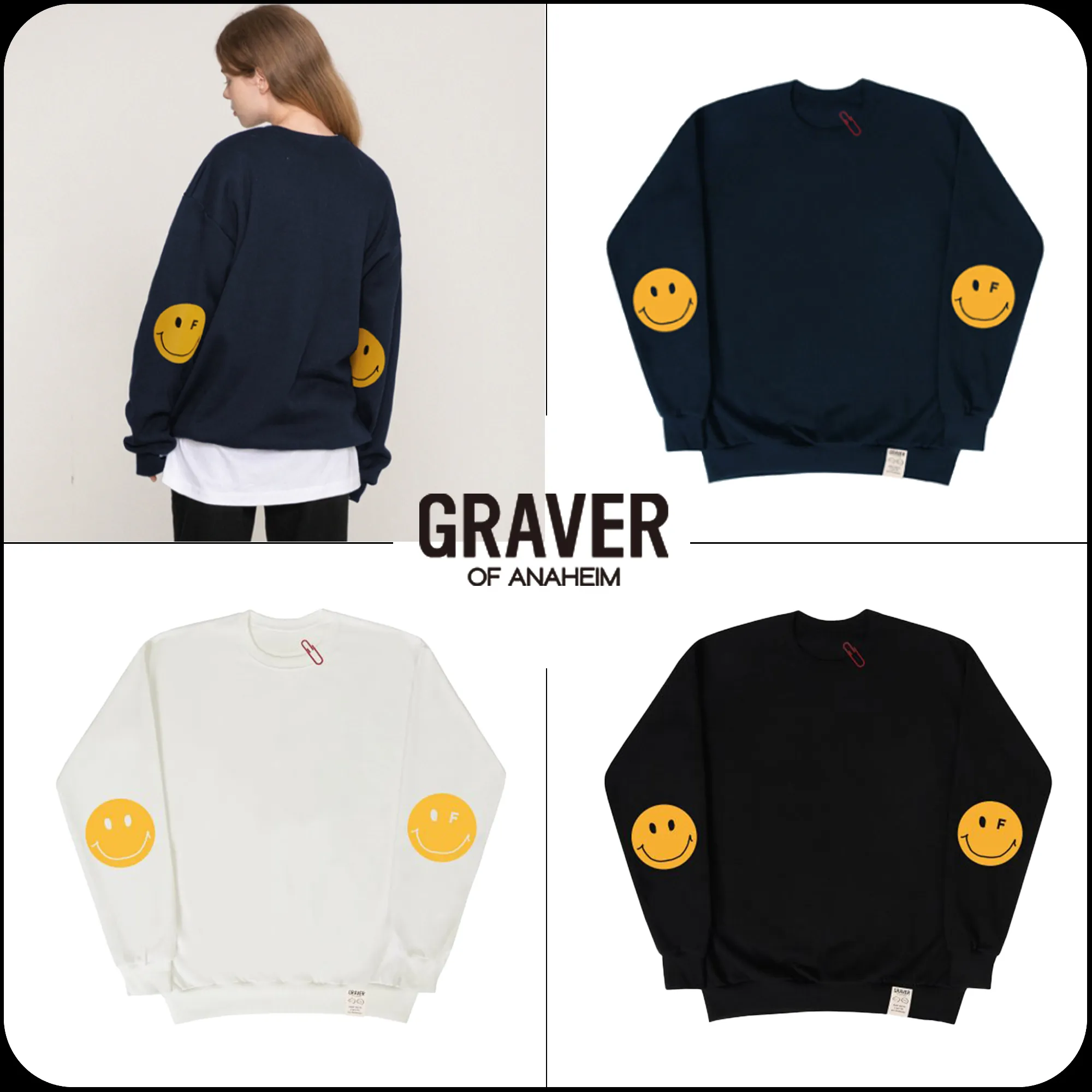 GRAVER  |[GRAVER]★ELBOW DOT SMILE SWEATSHIRT