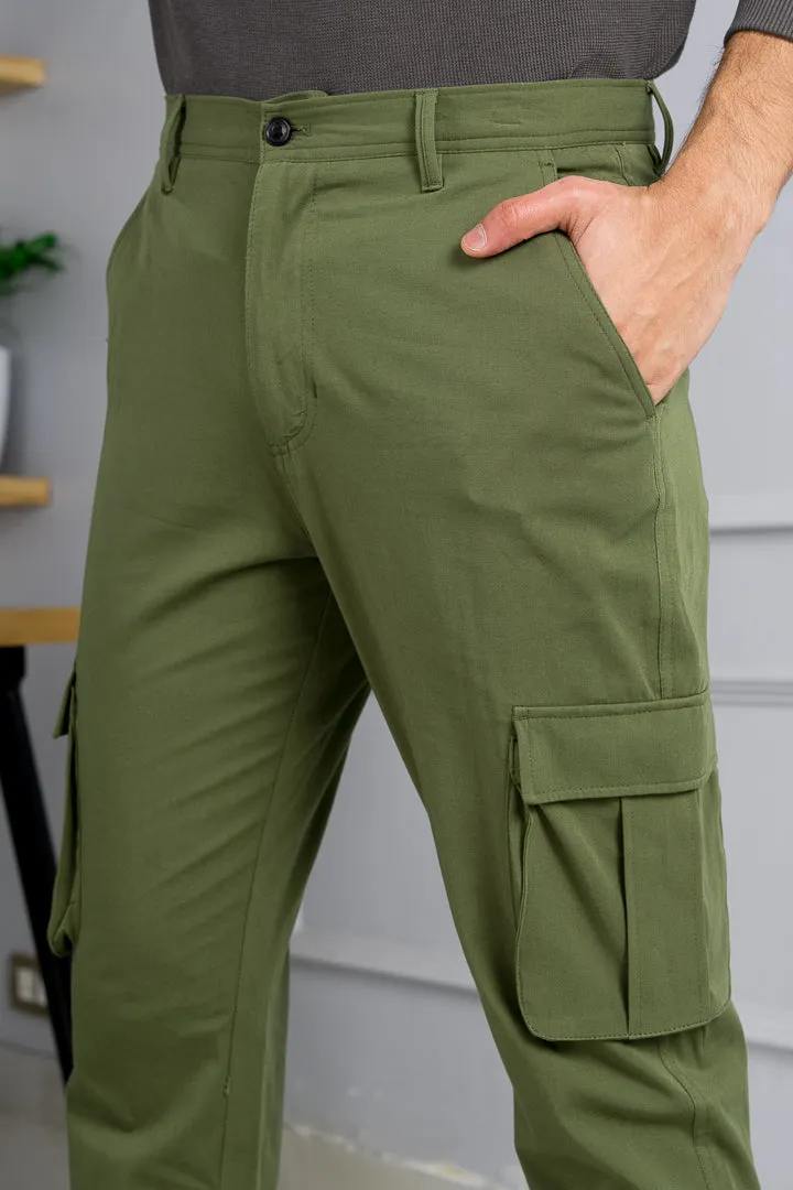 Herb Olive Stretch Cargo Pants