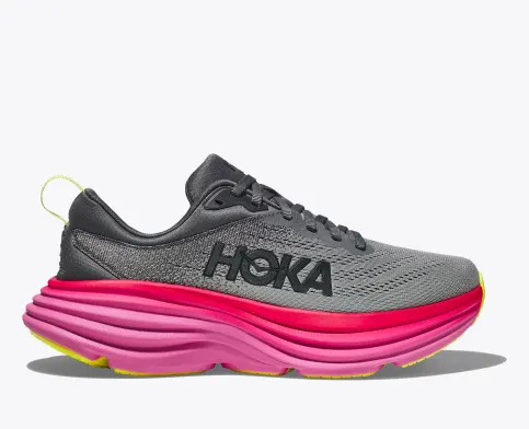 Hoka Women’s Bondi 8 Athletic Shoes- Castlerock/Strawberry