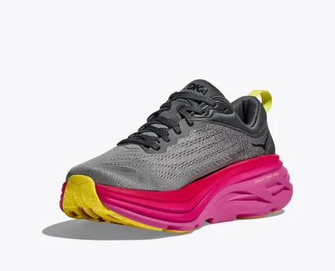 Hoka Women’s Bondi 8 Athletic Shoes- Castlerock/Strawberry