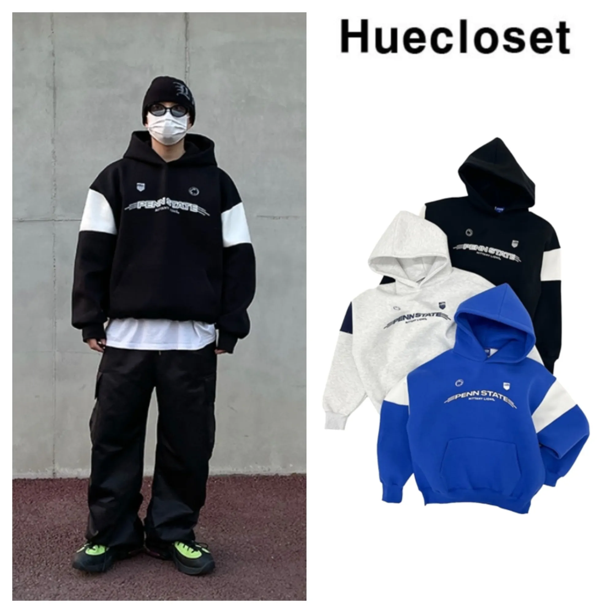 HUE  |Unisex Street Style Long Sleeves Cotton Oversized Hoodies