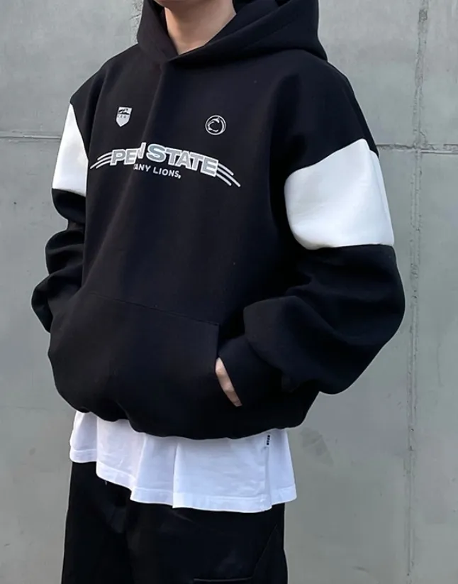 HUE  |Unisex Street Style Long Sleeves Cotton Oversized Hoodies