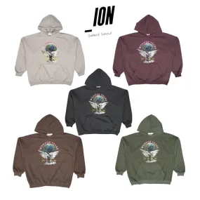 IONSEOUL  |Unisex Street Style Plain Cotton Oversized Logo Hoodies