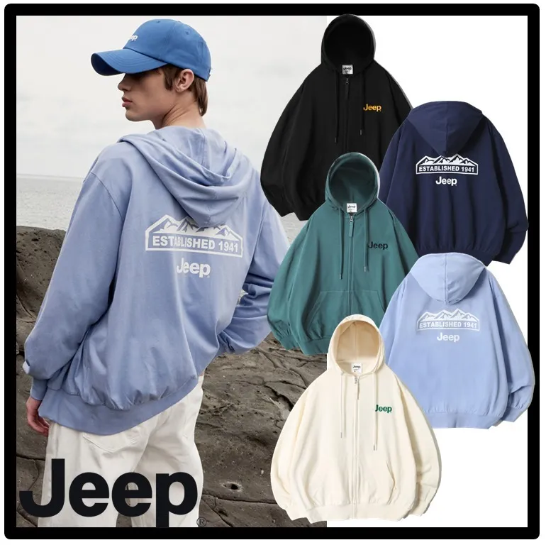 JEEP  |Unisex Street Style Logo Hoodies & Sweatshirts