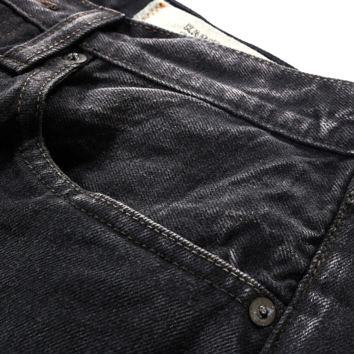 KAPITAL 14OZ BLACK X BLACK DENIM 5P MONKEY CISCO PRO