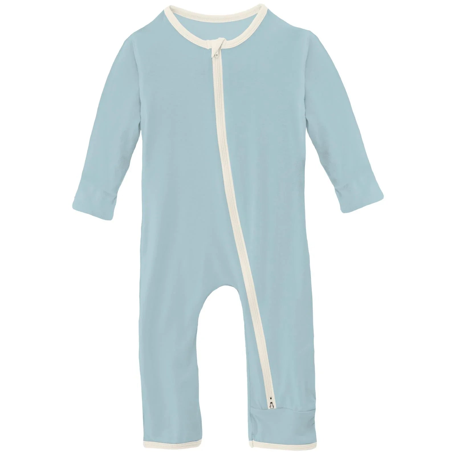 Kickee Pants Appliqué Coverall w/ 2-way Zipper: Spring Sky Stuffy